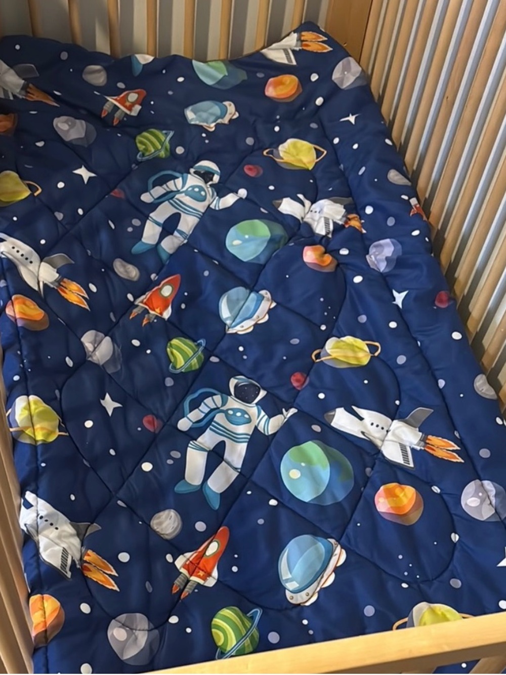 Space Adventure Blue Crib/ Toddler Quilt 🚀